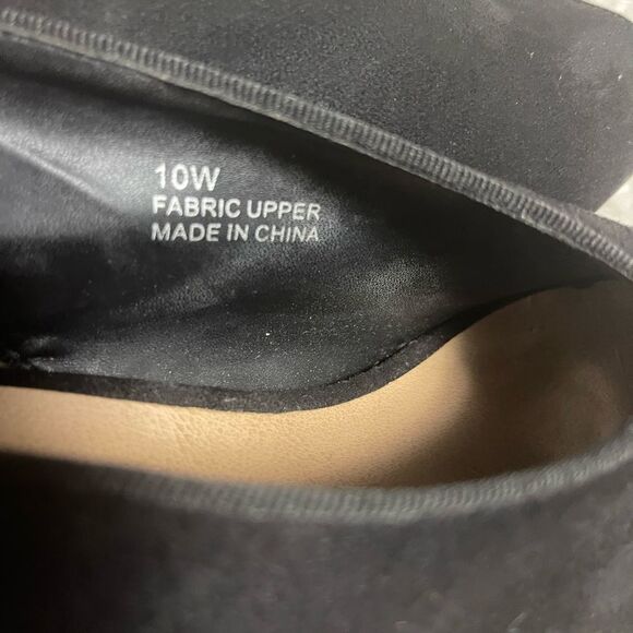 Torrid synthetic Black suede Peep-Toe sling back heels with bow accent SZ10W - Picture 10 of 11